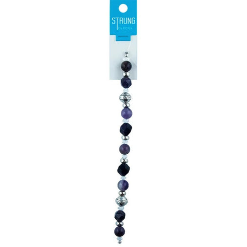Round Purple Colour Feature Strung Beads